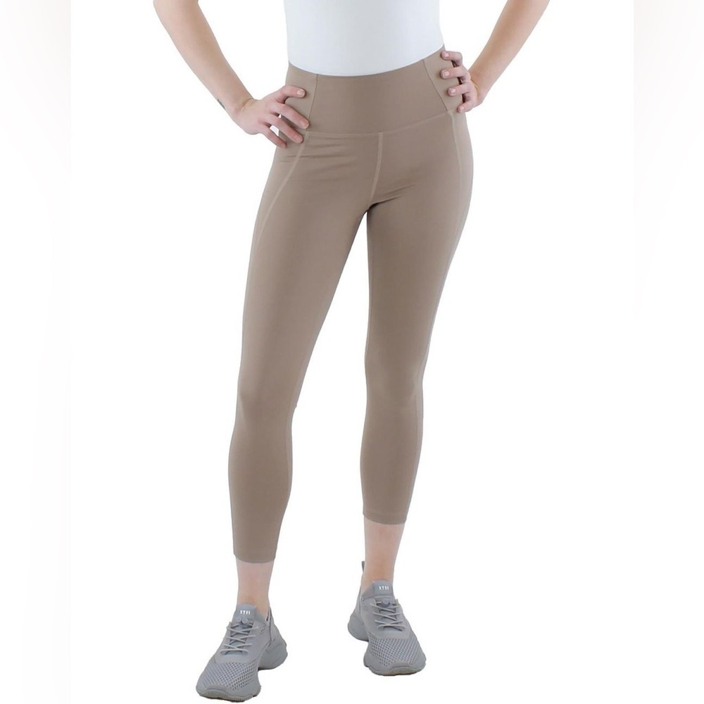 EUC - Girlfriend Collective High Rise Compression Leggings - Size S - tan